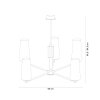 Lampa wisząca 1244 VINCENZA Mosiądz Elegancki Żyrandol Zuma Line